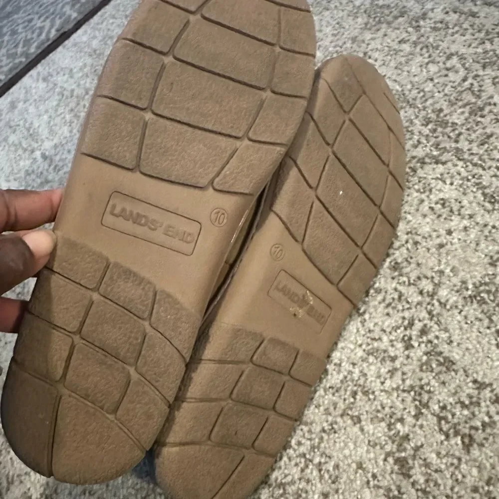Lands End tan suede
